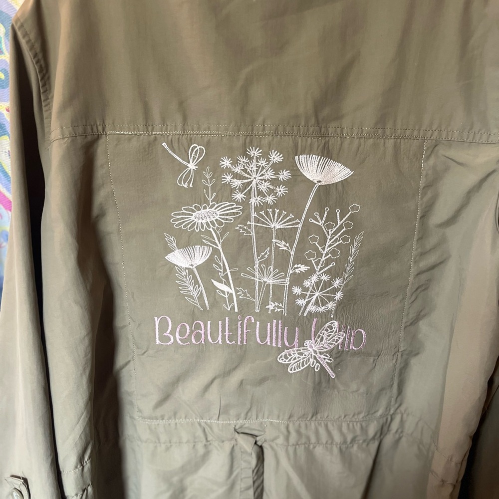 Christopher & Banks Olive Green Jacket Label Detail